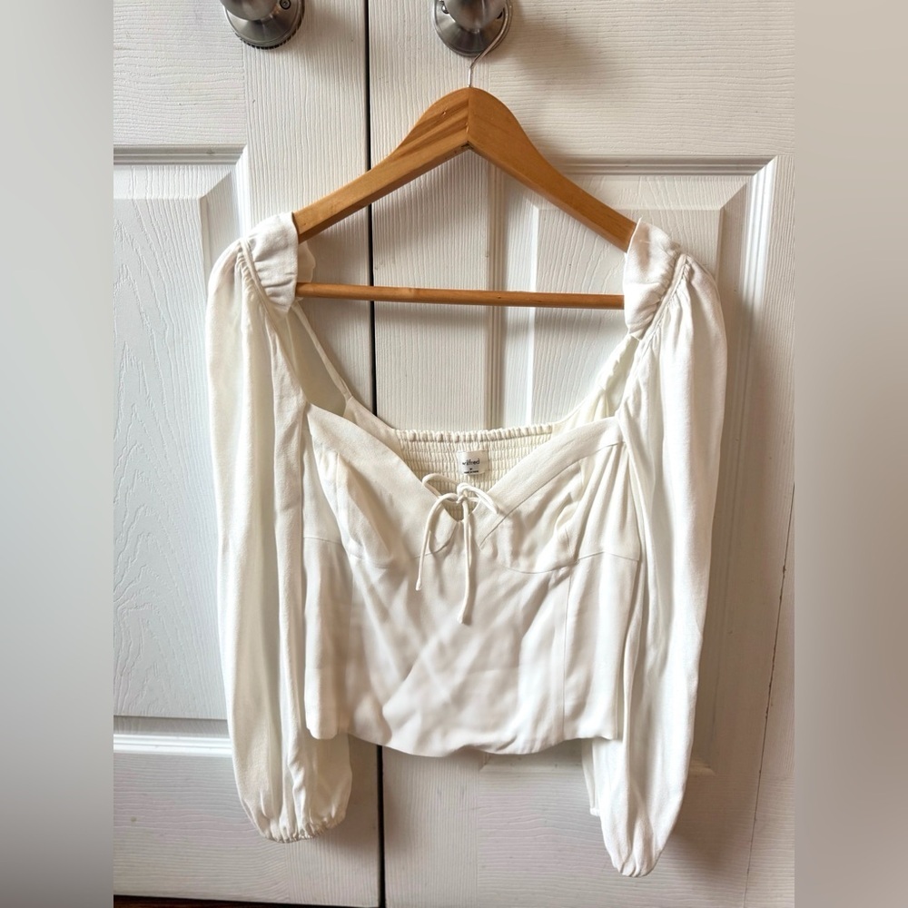 NWT ARITZIA WILFRED NOVELLA blouse, light birch (M)